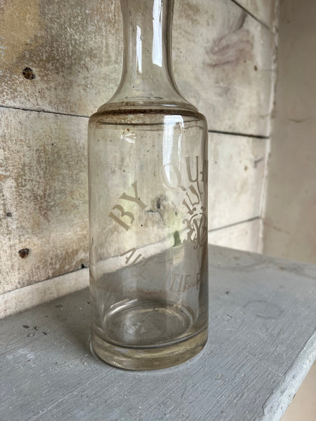 Etched French Glass Bottle