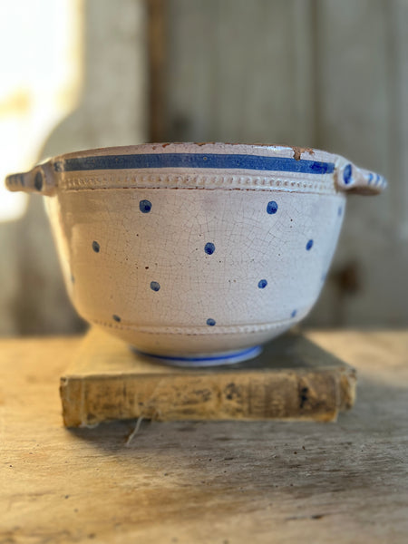 18C Large Folk Style Handpainted Bowl