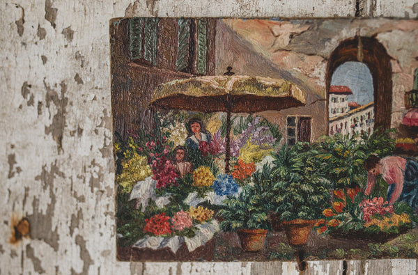 Sweet Flower Market Oil Painting