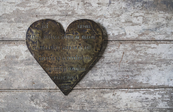 French Antique Memorial Heart