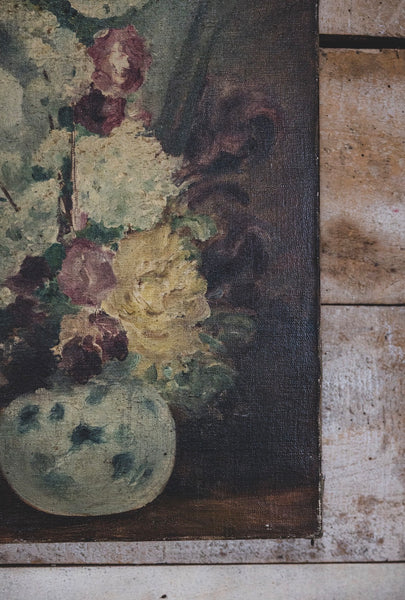French Floral Oil on Canvas