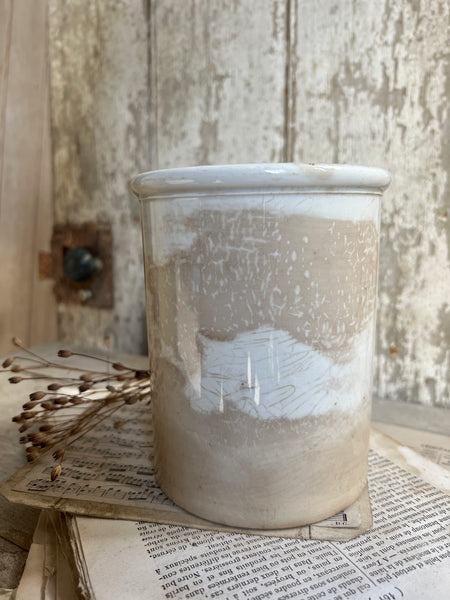 French Creil Et Montereau Crazed Pot