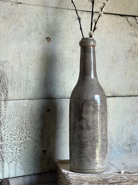 French Vintage Stoneware Cider Bottle