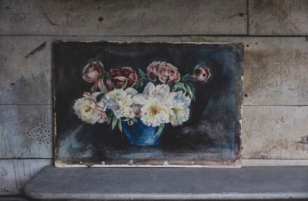 Large Beautiful Flower Watercolour Painting 1938