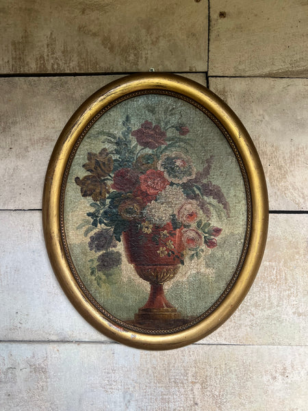 French Antique Framed Floral