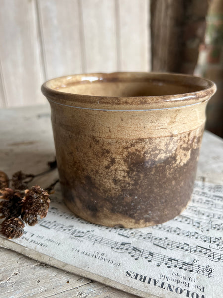 Heavily Crazed Antique Confiture Pot