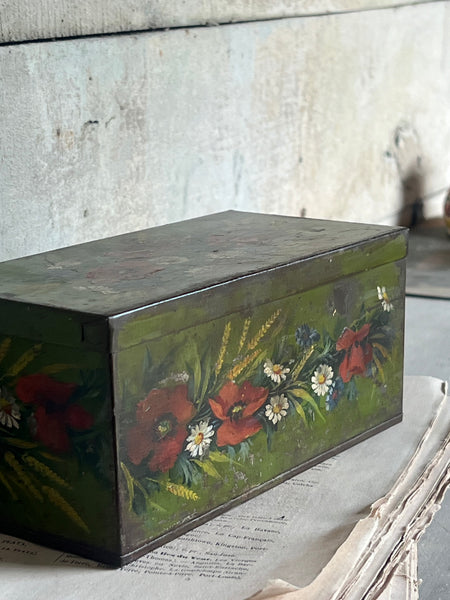Hand painted Vintage French Tin