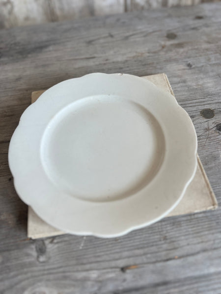 Vintage French Ironstone Flutted Plate