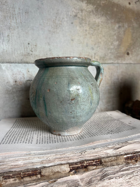 French Vintage Chippy Earthenware Pot