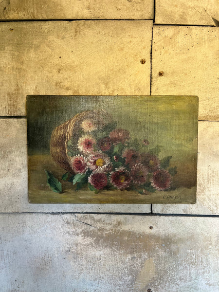 French Floral Oil on Canvas