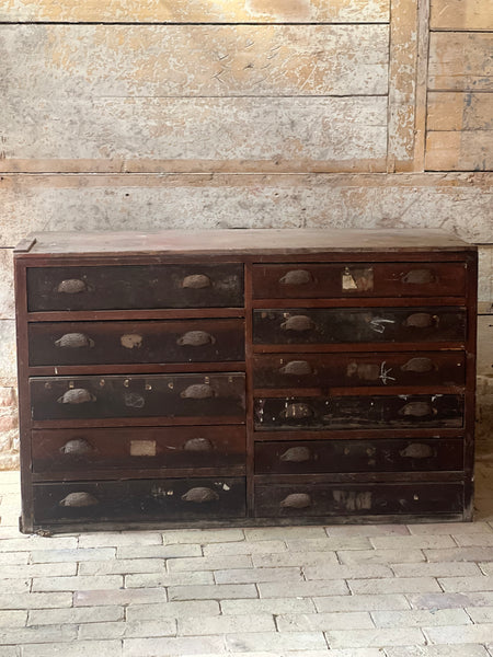 Antique Bank of Drawers