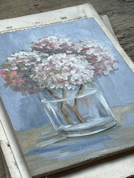 Beautiful French Floral Oil Painting Hydrangeas