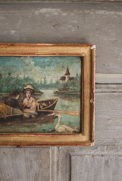 Antique French Boating Painting