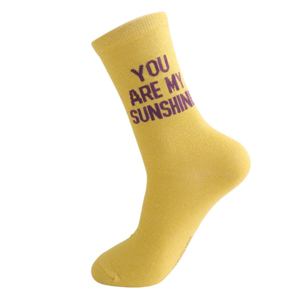 Glitter Statement Socks You Are My Sunshine