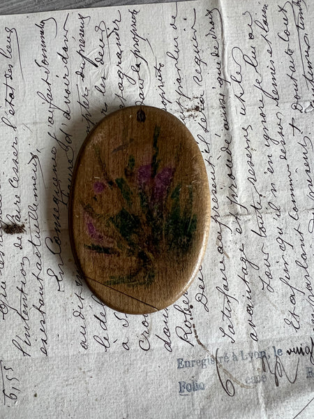 Vintage Handpainted Compact Mirror