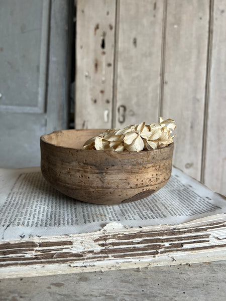 Small Vintage Wooden French Bowl