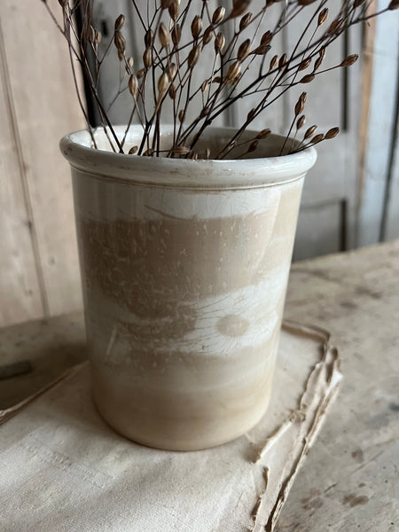French Creil Et Montereau Crazed Pot