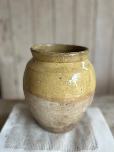 Yellow Antique Preserves Jar