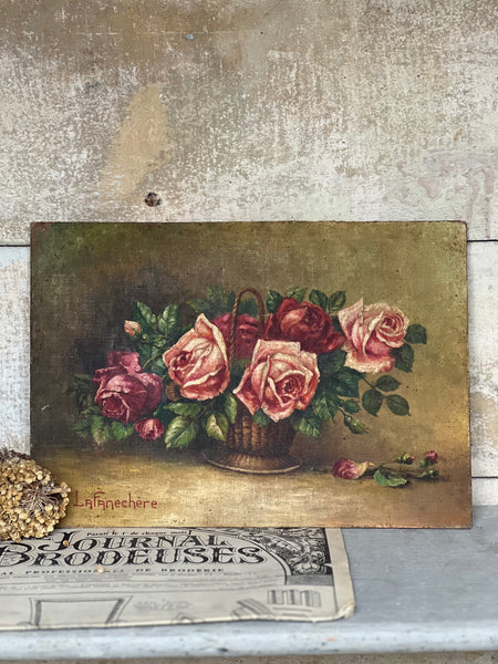 Floral Oil Painting on Board