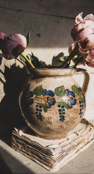 Painted Vintage French Handled Pot