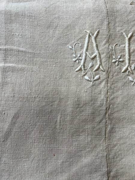 Vintage Thick French Linen Sheet AI