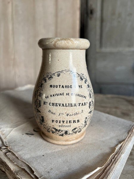 Beautifully Shaped Rare Creil et Montereau French Mustard Jar