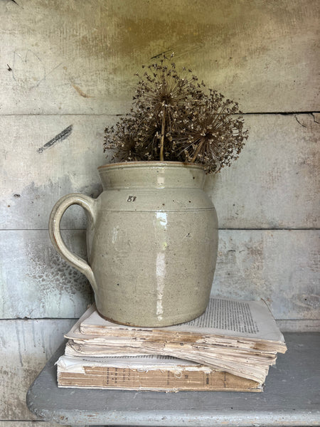 Large French Stoneware Handled Pot