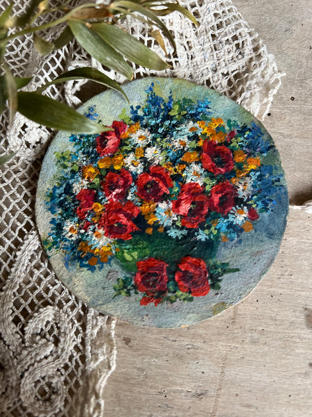 Small French Floral Oil Painting