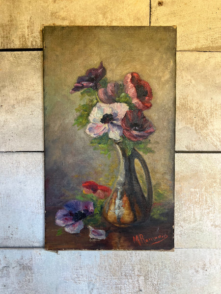 French Floral Oil on Canvas