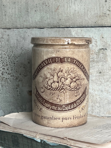 Large French Antique Confiture Pot