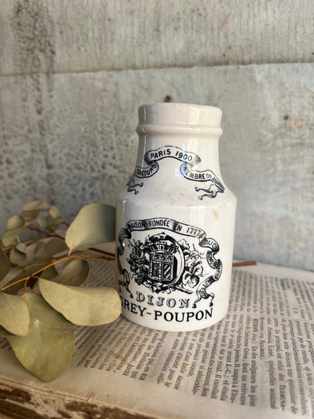 Branded French Stoneware Mustard Jar