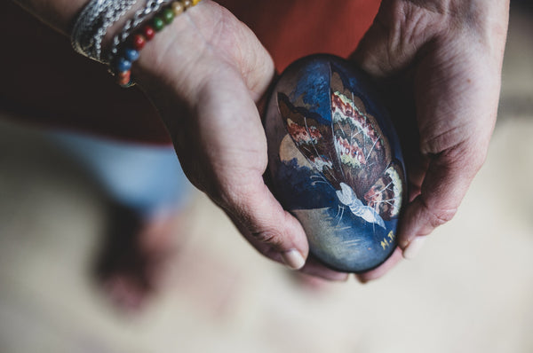 Hand painted antique French egg