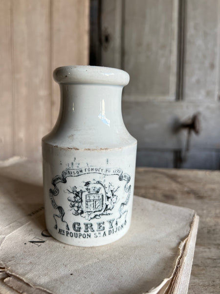 Small Creil et Montereau French Mustard Jar