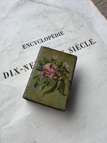 Sweet Handpainted Vintage Match Box Case