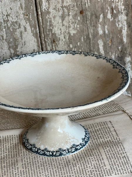 French Floral Transferware raised dish