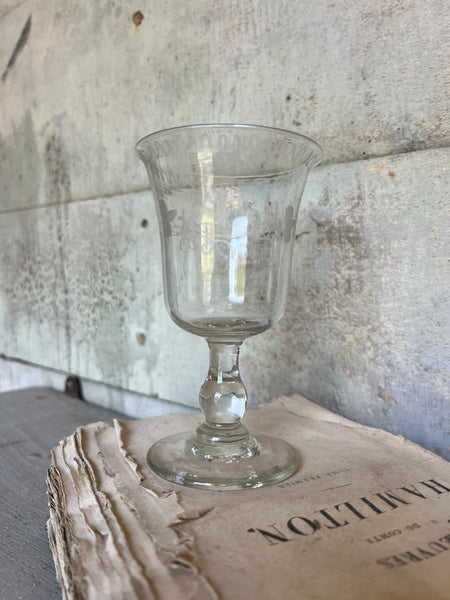 Vintage French Etched Glass