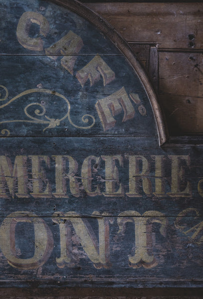 Antique French Epicerie Mercerie Sign