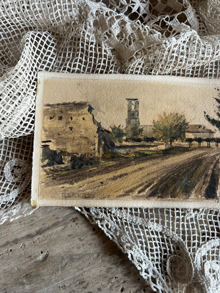 Hand Painted French Postcard