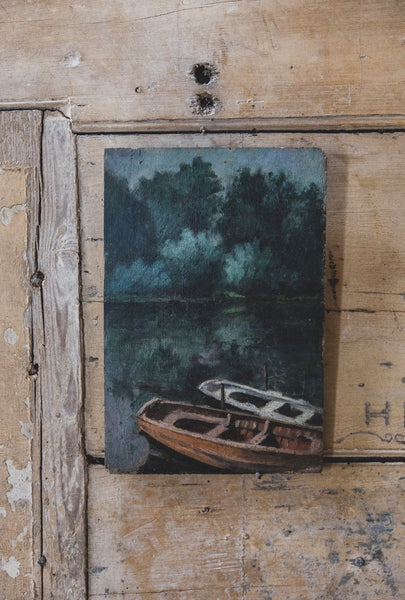 Giverny Boats French Painting on Board