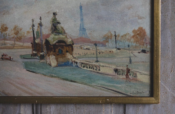 Framed Parisian Scene Painting