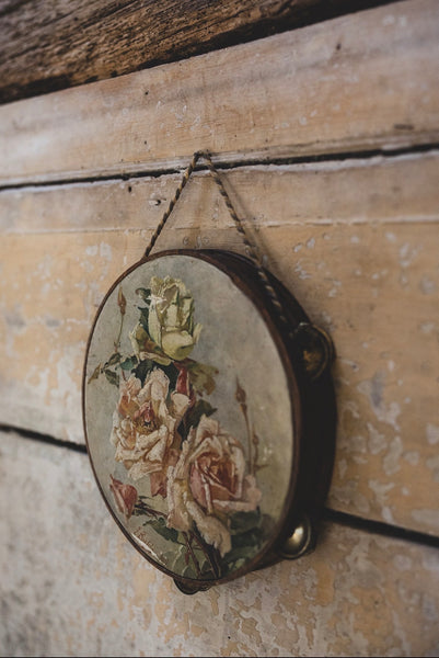 Sweet Painted Floral French Tambourine