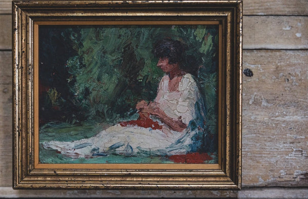 Sweet Antique French Painting