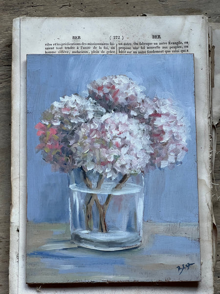 Beautiful French Floral Oil Painting Hydrangeas