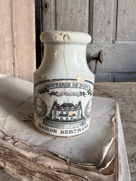 Beautifully Destned Rare Creil et Montereau French Mustard Jar