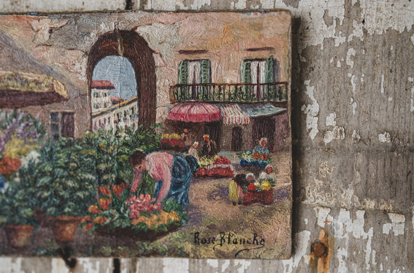 Sweet Flower Market Oil Painting