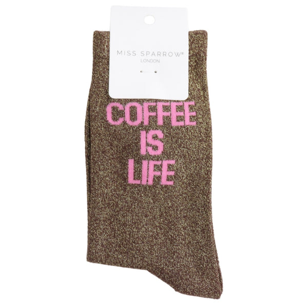 Glitter Statement Socks Coffee is Life