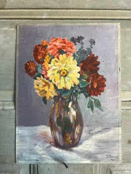 Small Floral Oil on Board