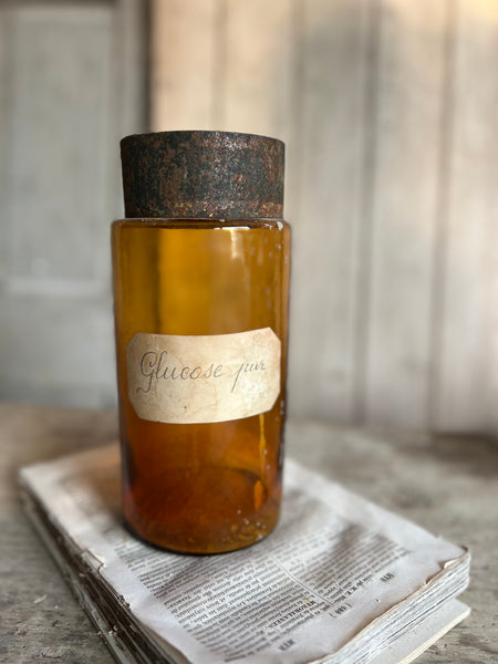 Large Vintage Apothecary Bottle Pure Glucose