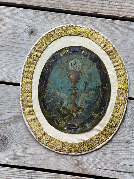 Stunning Religious Handpainted Chalice Ex Voto
