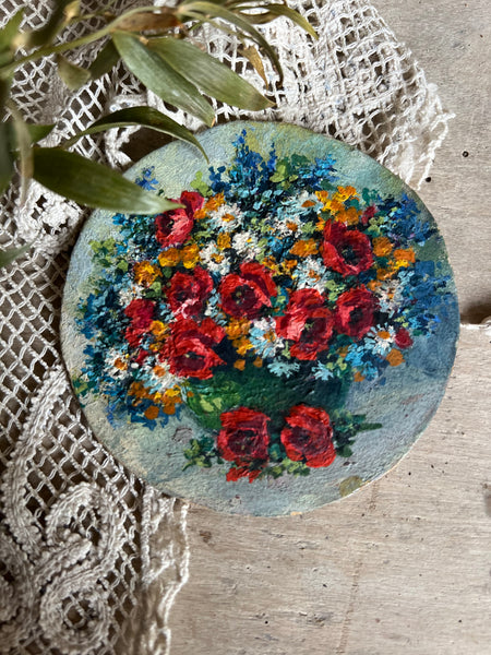 Small French Floral Oil Painting